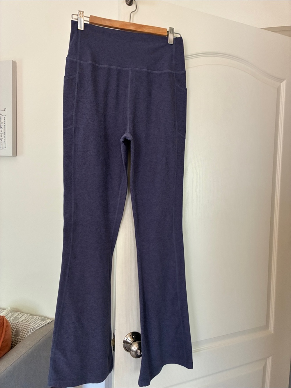 Like New Kirkland Signature Purple Leggings with Flared Legs